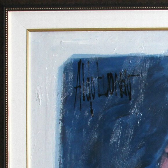 "Part of the Bar" by Aldo Luongo Original Framed Painting Oil on Canvas - Picture 3 of 5